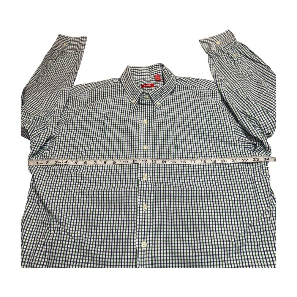 IZOD Shirt Men's XL Multicolor Plaid 100% Cotton Long Sleeve Collared Button-Up - Picture 4 of 9